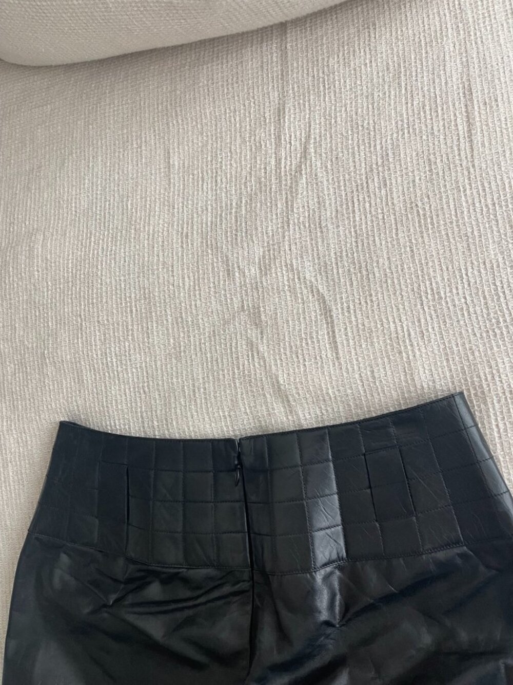 Chanel Vintage Black Leather Pants | Quilted CC Waistband | Size 36